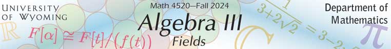 MATH 4520---Algebra III: Field Theory